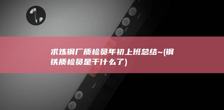 求炼钢厂质检员年初上班总结~