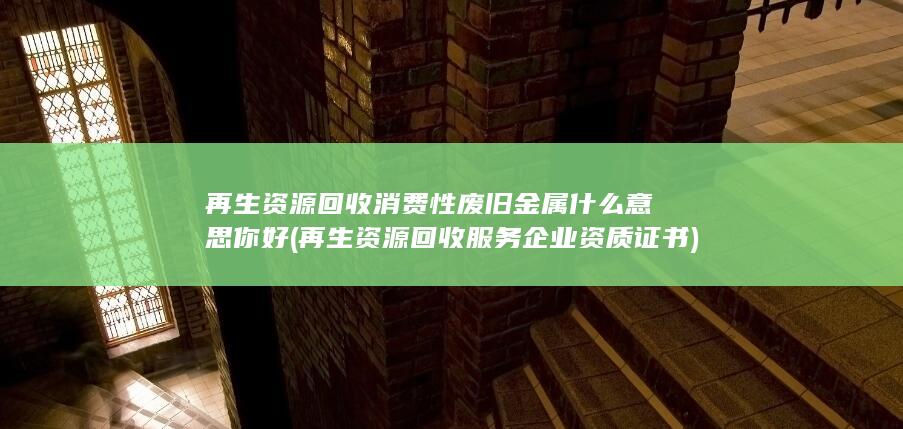 再生资源回收消费性废旧金属什么意思你好