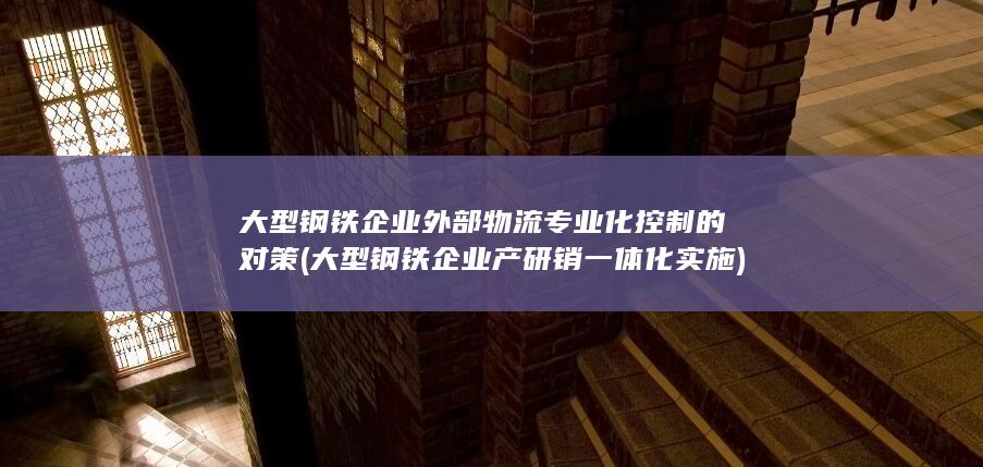 大型钢铁企业产研销一体化实施