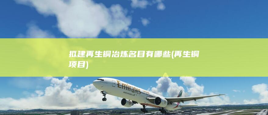 拟建再生铜冶炼名目有哪些