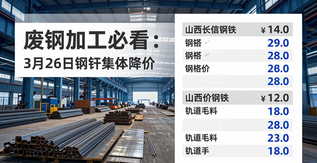 钢材价格下调信息_废钢加工_废钢价格行情