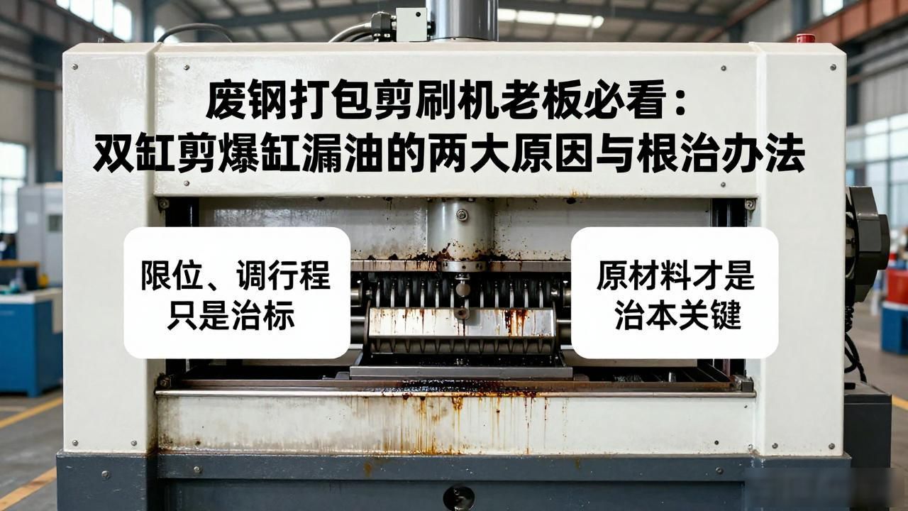 再生资源废钢回收加工 双缸液压剪爆缸原因及解决方法 废钢剪切设备核心原材料工艺_废钢打包剪切机