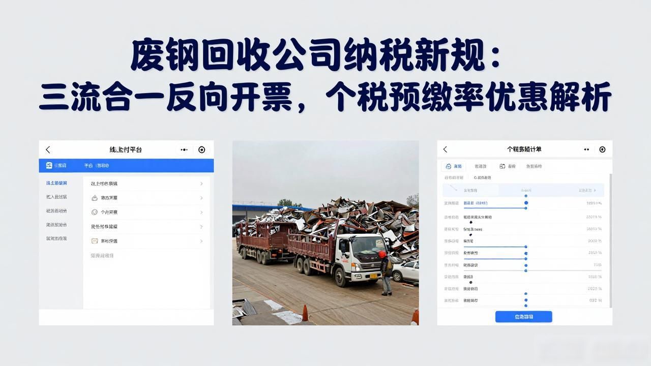 废品回收三流合一反向开票模式_自然人出售废品个人所得税预缴率优惠_废钢回收公司纳税