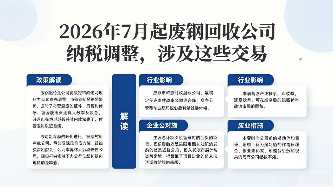 废钢回收公司纳税_废品回收三流合一反向开票个税预缴率调整_居民换购住房个税退税政策延续至2027年底